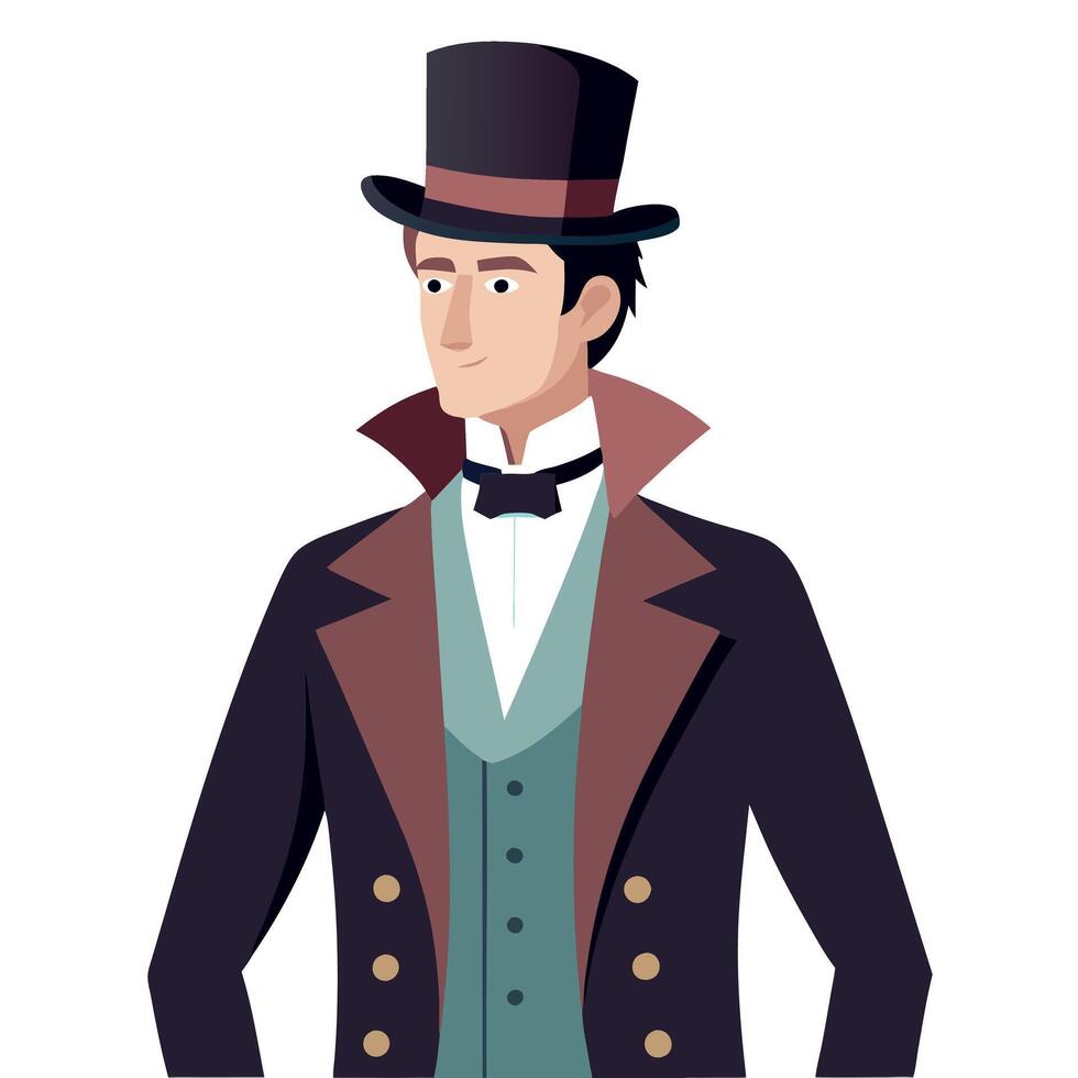 A man in a top hat and coat vector