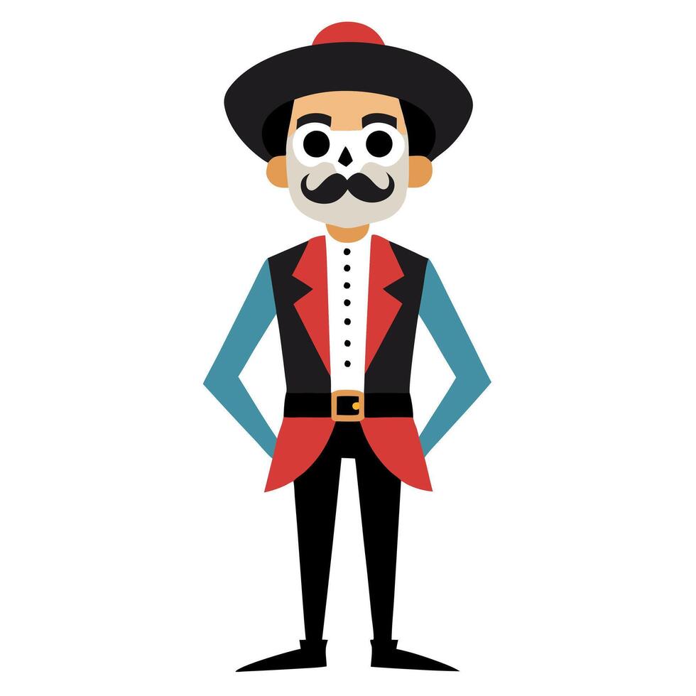 Mexican man in a suit and hat illustration vector