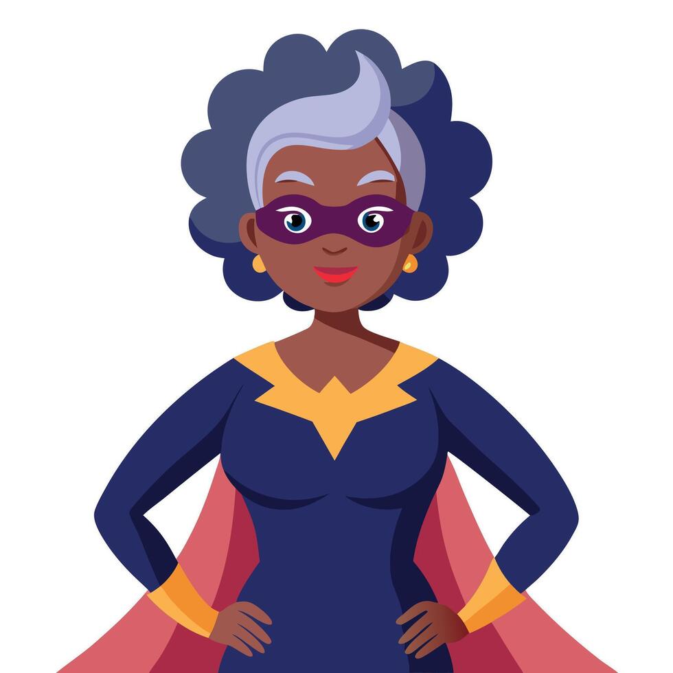 An african american woman in a superhero costume vector