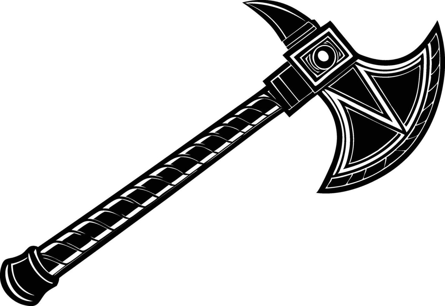 tomahawk silhouette art. vector