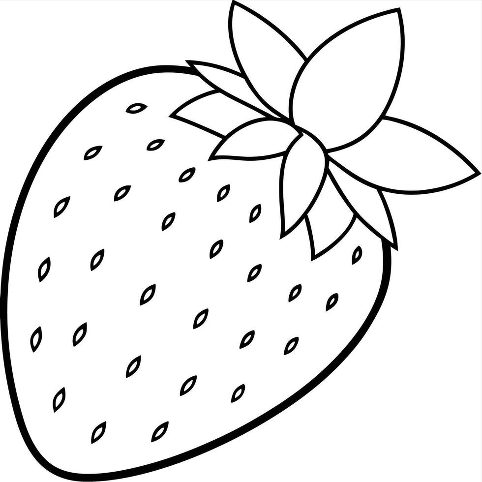 line art strawberry . vector