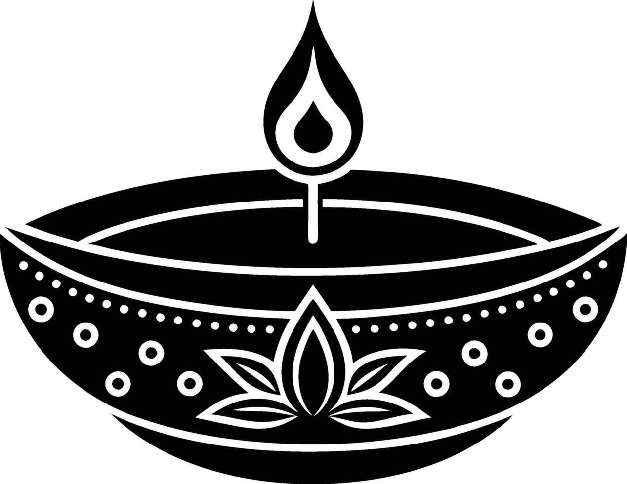 diwali festival lighting diya illustration. vector