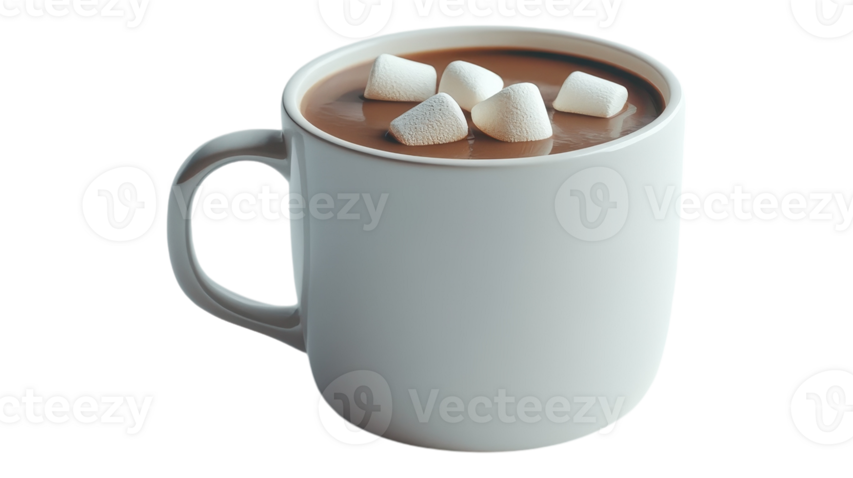 Hot chocolate with marshmallows in a mug png