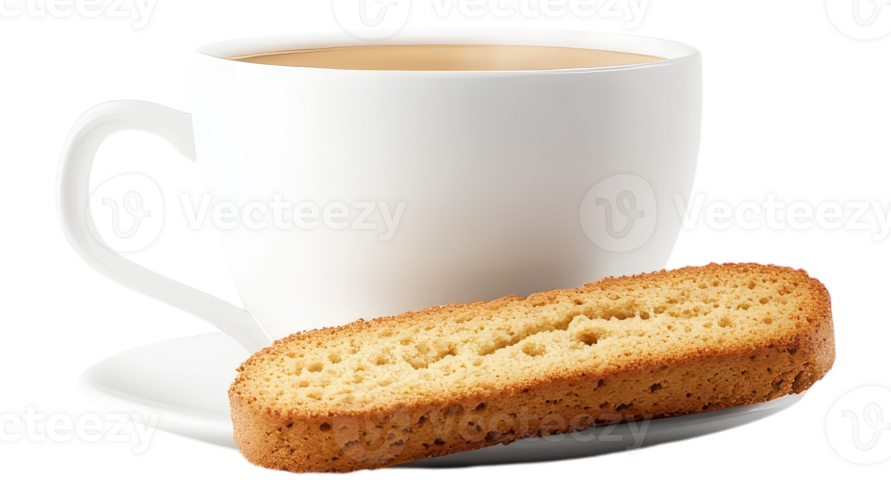 A cup of tea and biscuit on a saucer png