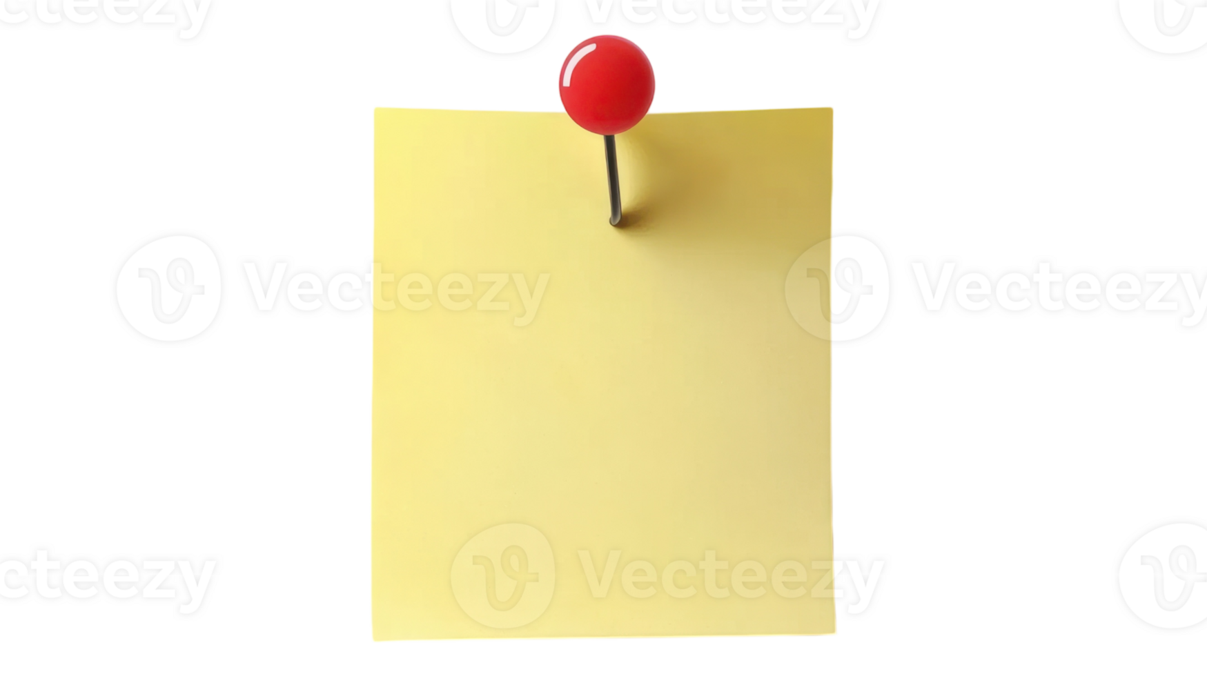 A yellow sticky note with a red pin png