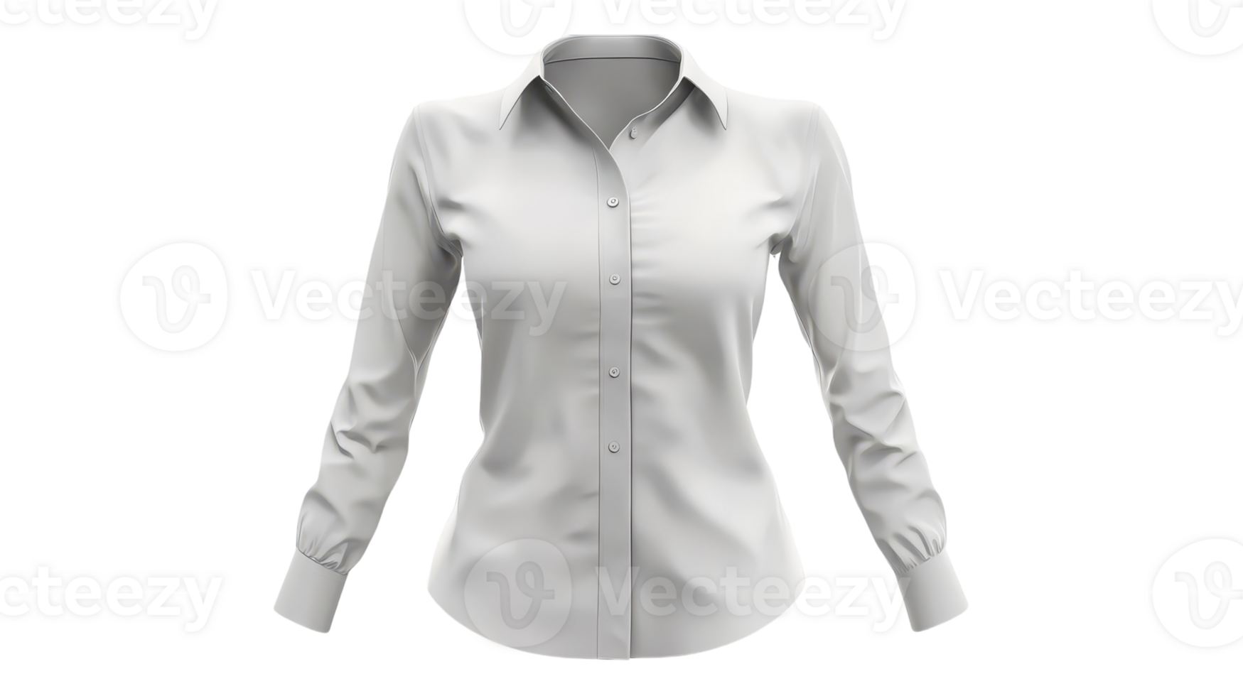 A white shirt with a long sleeve and a collar png