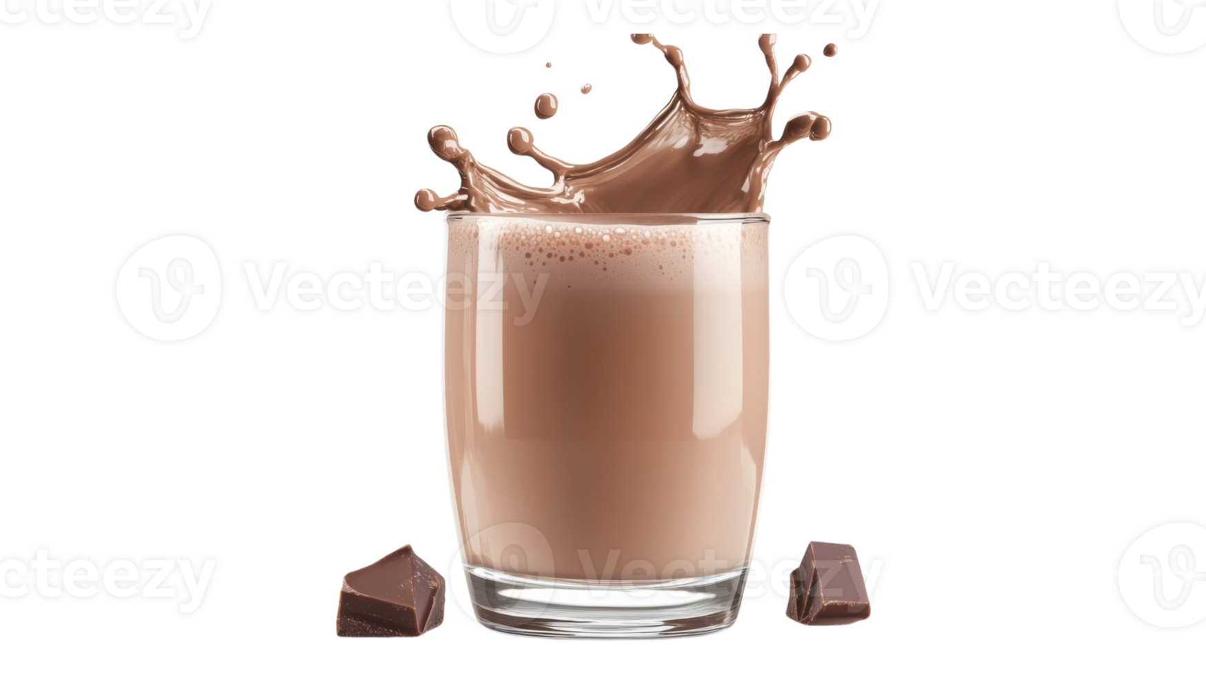Chocolate milk splash in glass png