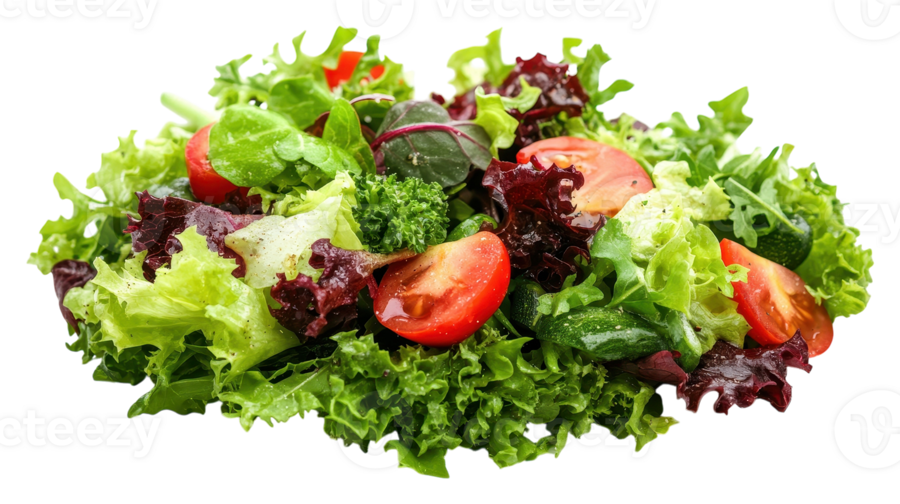 A salad with tomatoes, lettuce and other vegetables png
