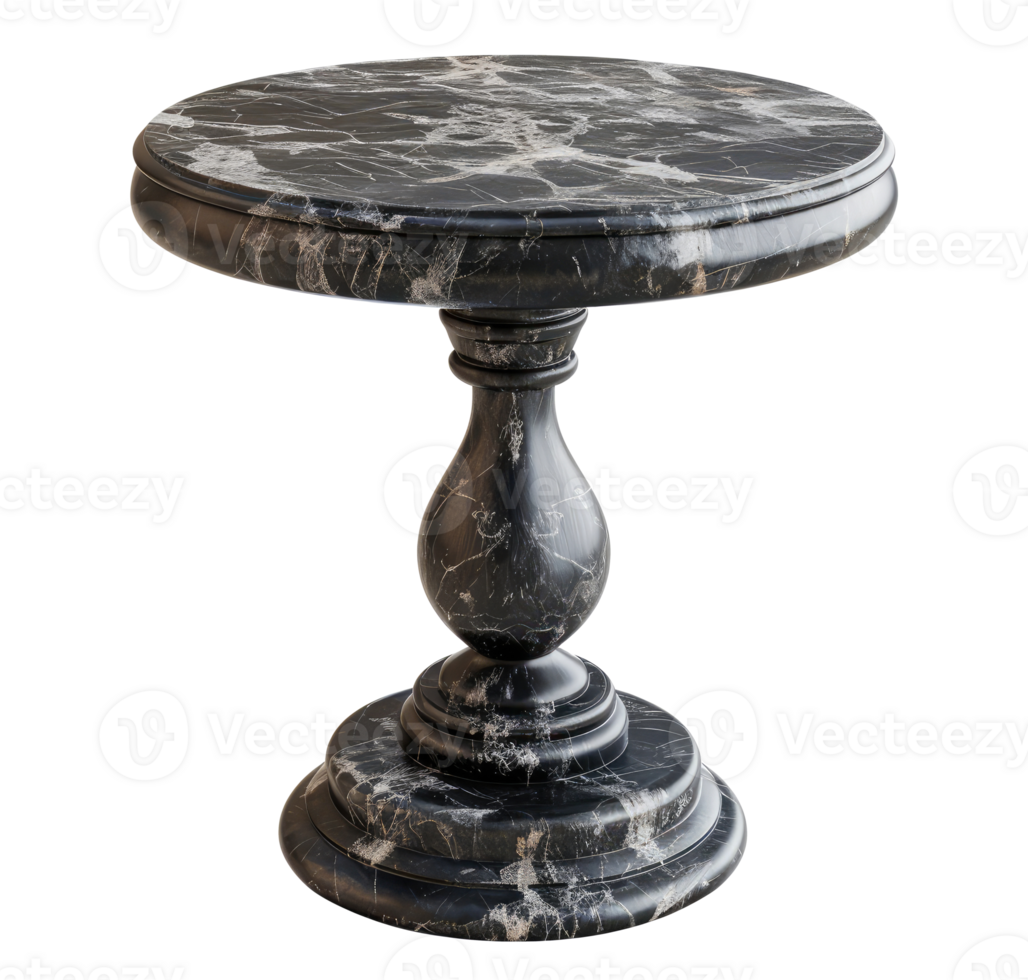 Round marble table isolated on transparent background png