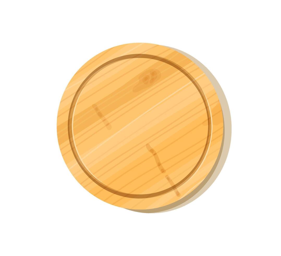 Wooden cutting board illustration, top view. vector