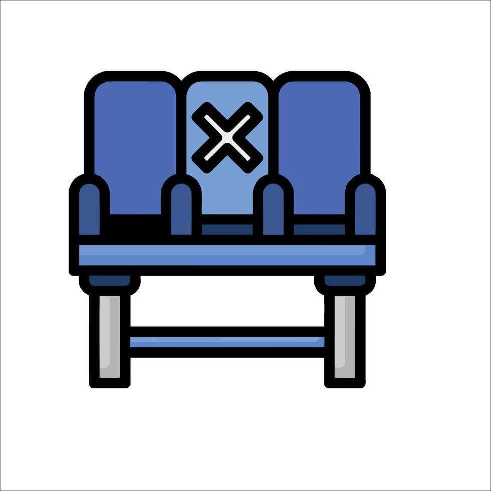 A blue bench with a cross on it vector
