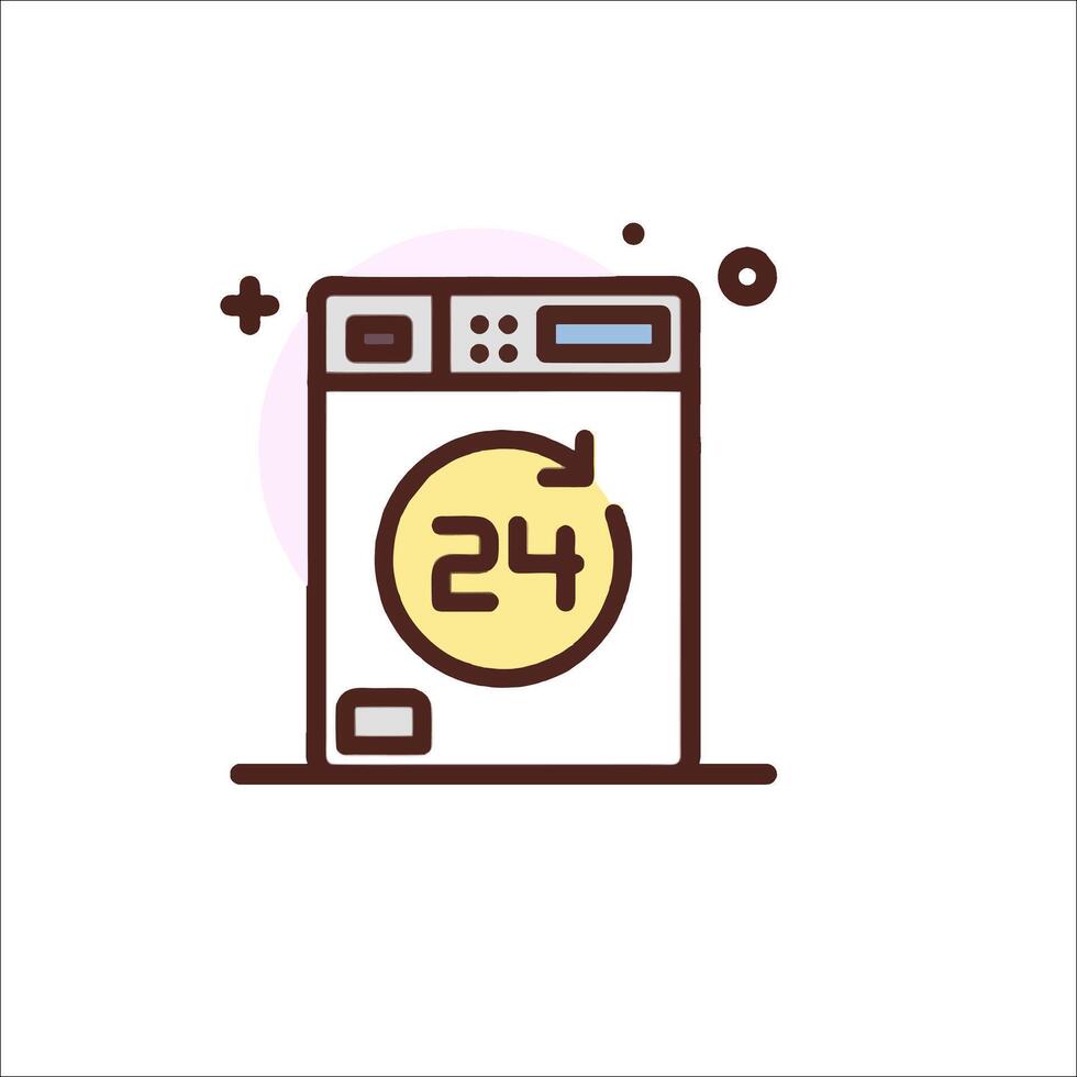A washing machine with 24 hours on it vector