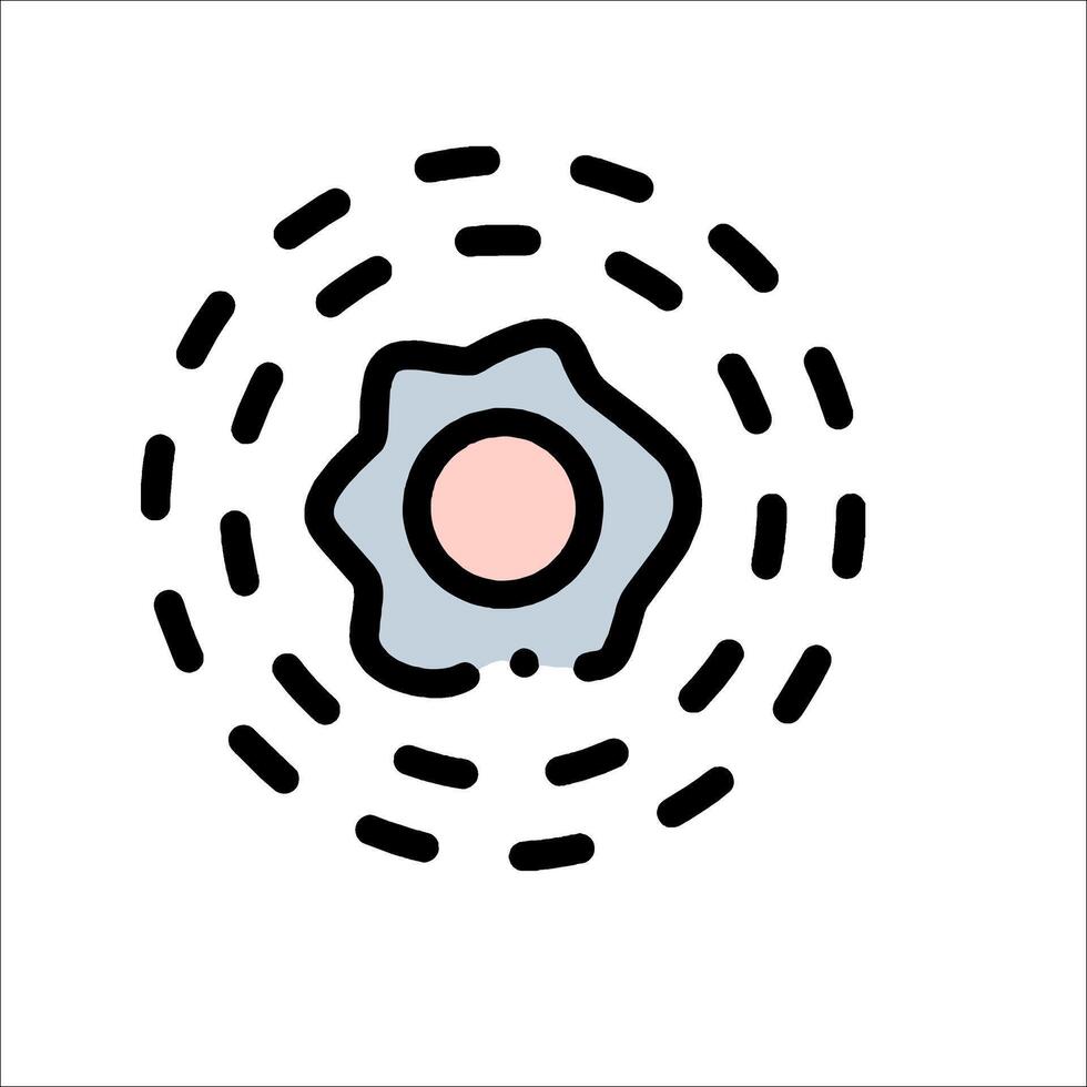 An illustration of a circle with a dot in the center vector