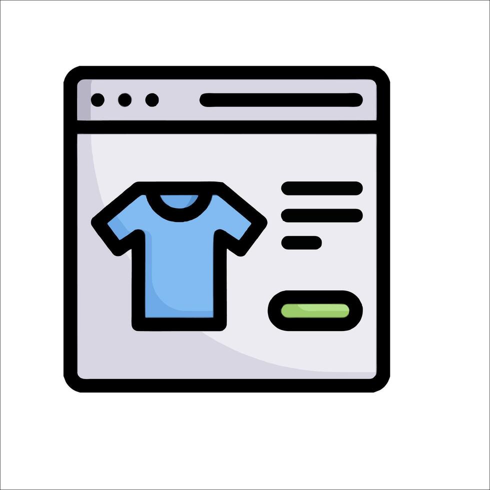 A t - shirt on a website page vector