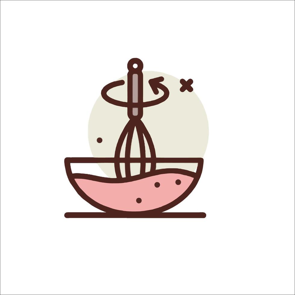 A mixer with a bowl of liquid in it vector