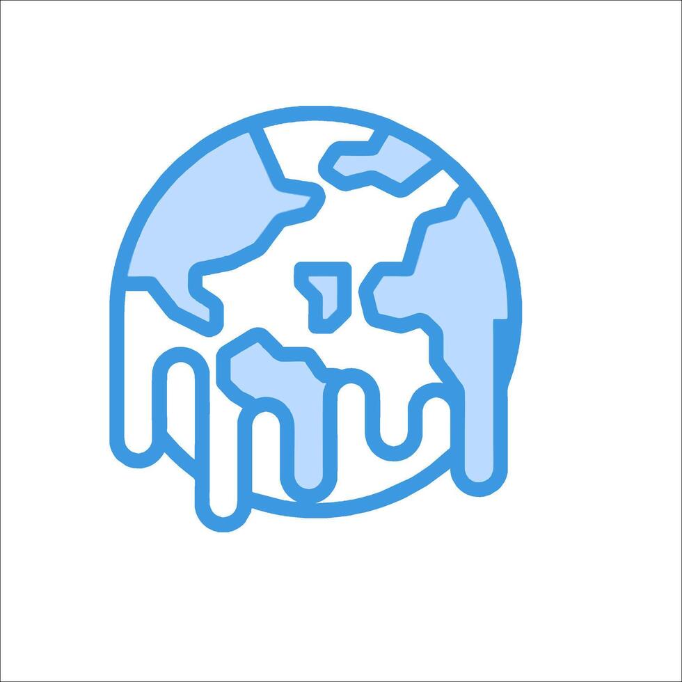 A blue and white logo with a melting globe vector