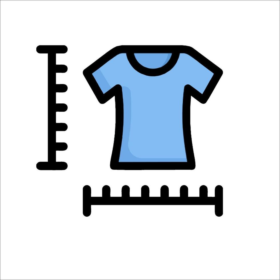 A t - shirt and measuring tape icon vector