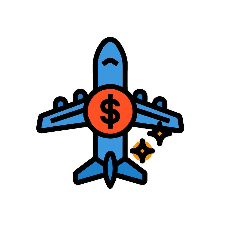 A plane with a dollar sign on it vector