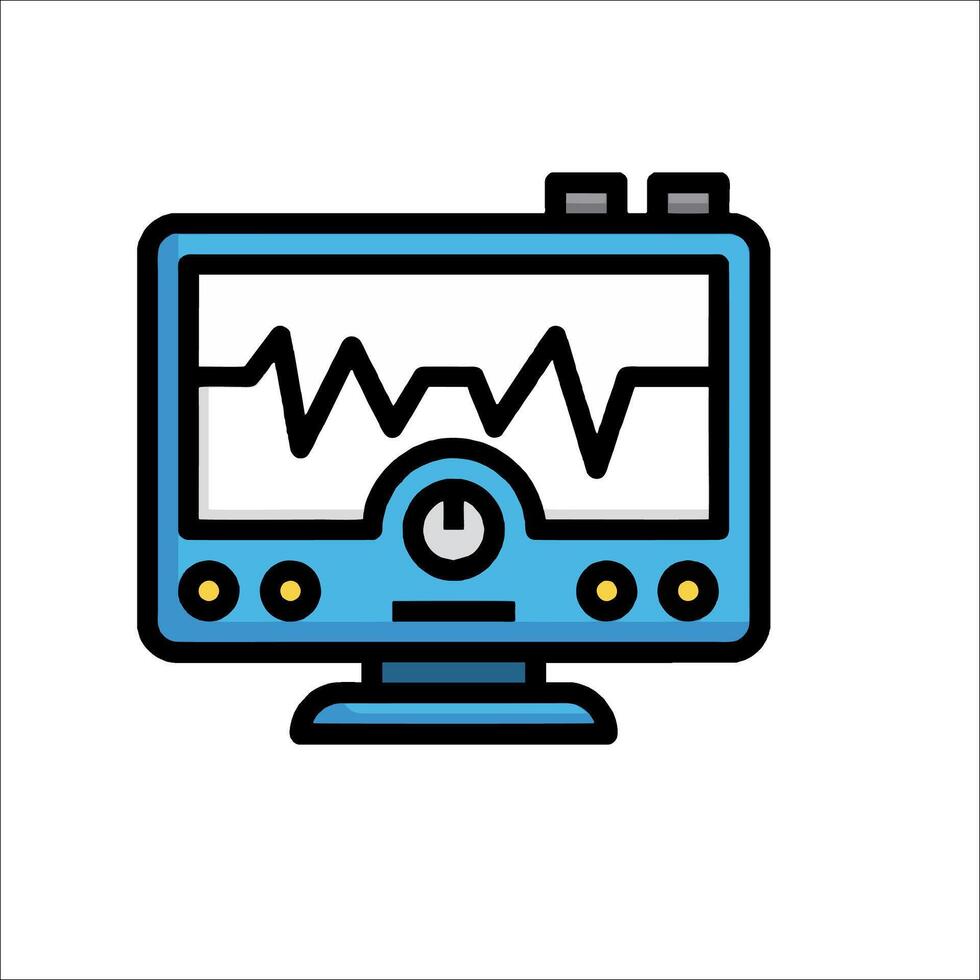 Monitor with heartbeat icon illustration vector