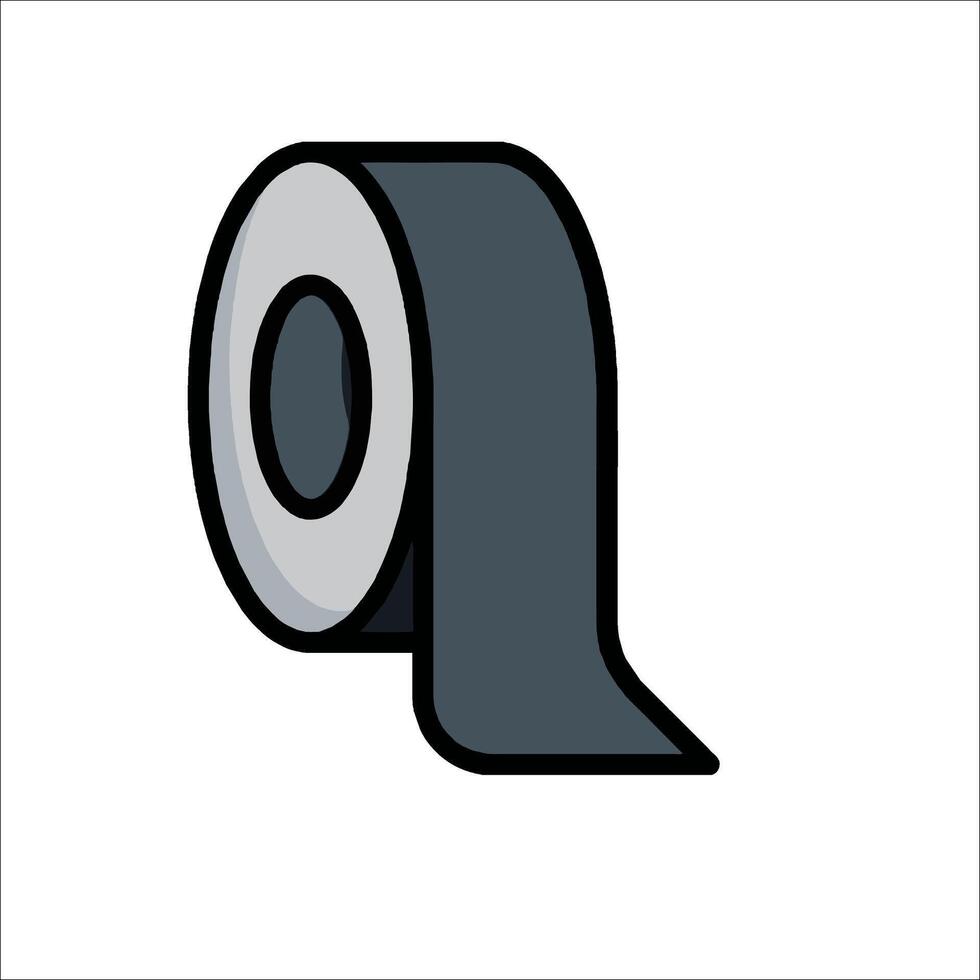 A black and white illustration of a roll of toilet paper vector