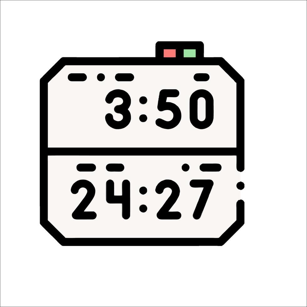 A clock with two different times on it vector