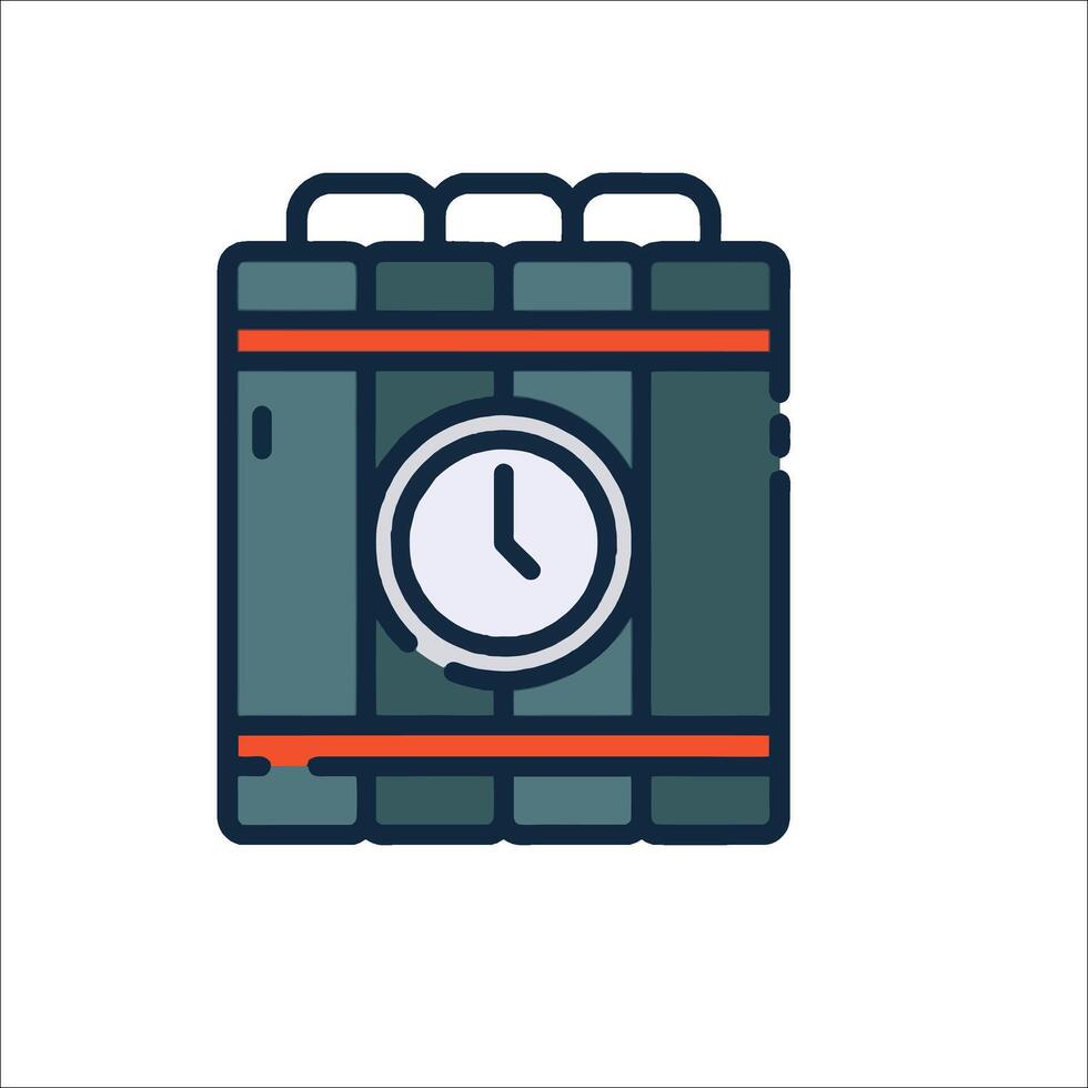 A clock in a barrel icon vector
