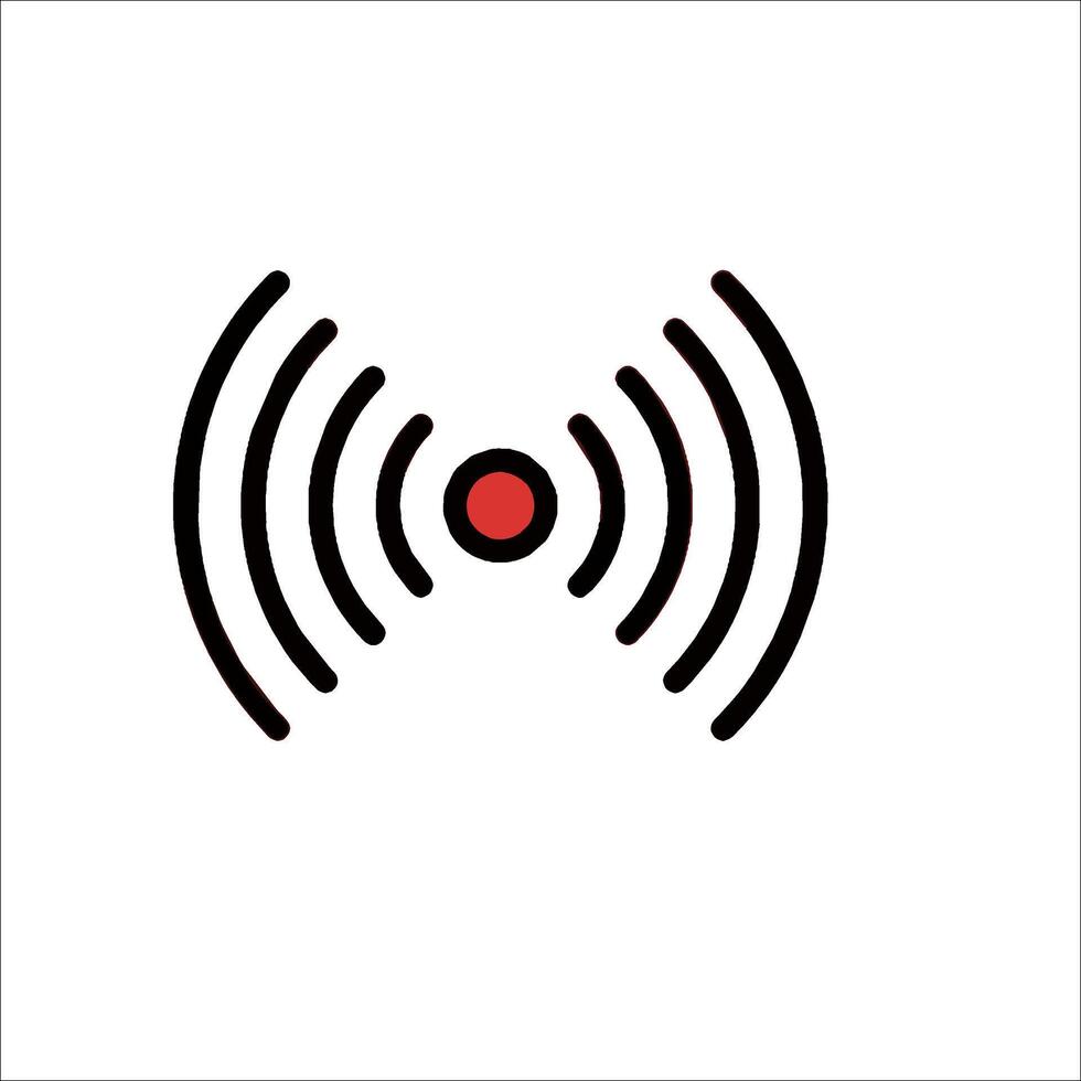 A black and red wifi symbol on a white background vector