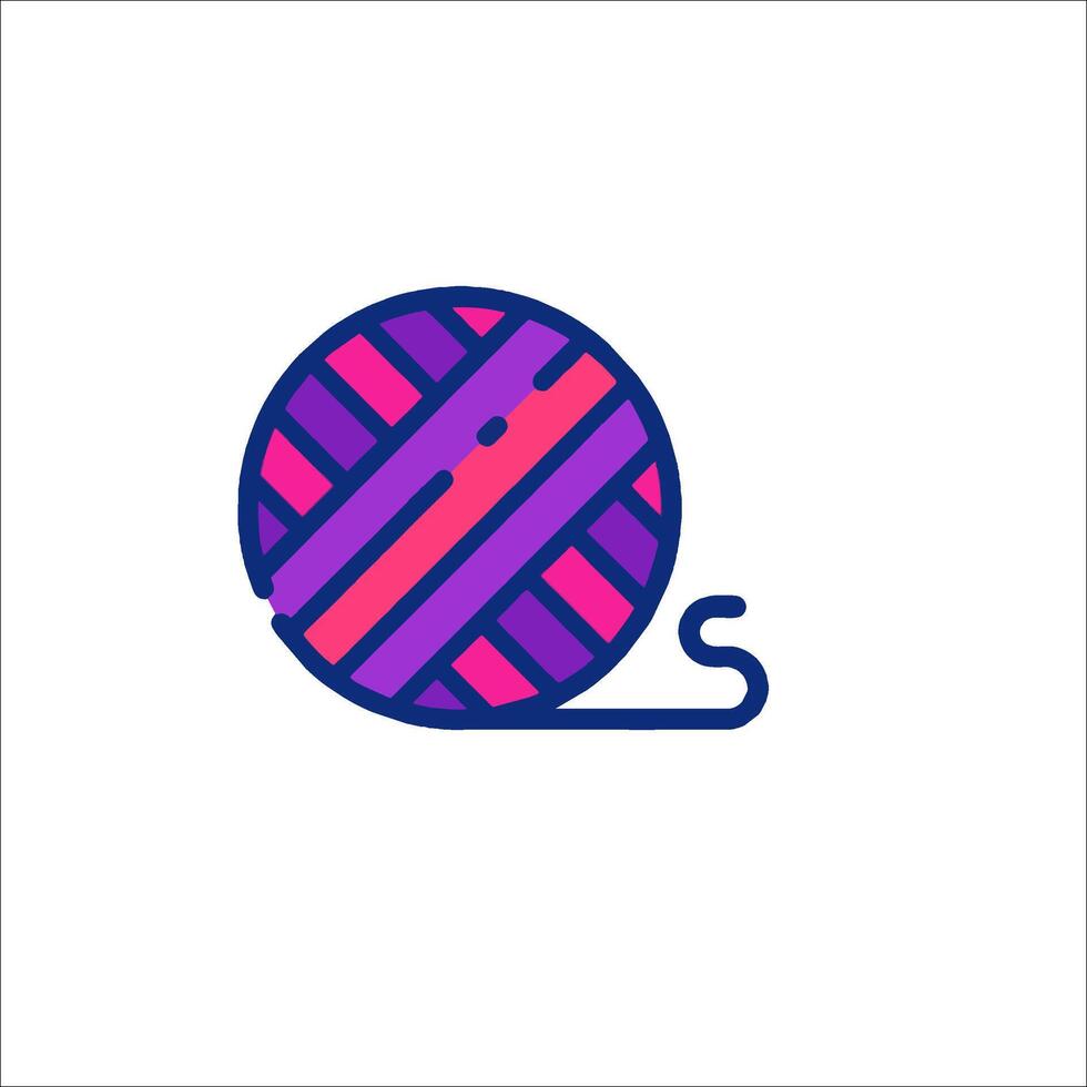 A ball of yarn with a pink and purple stripe vector