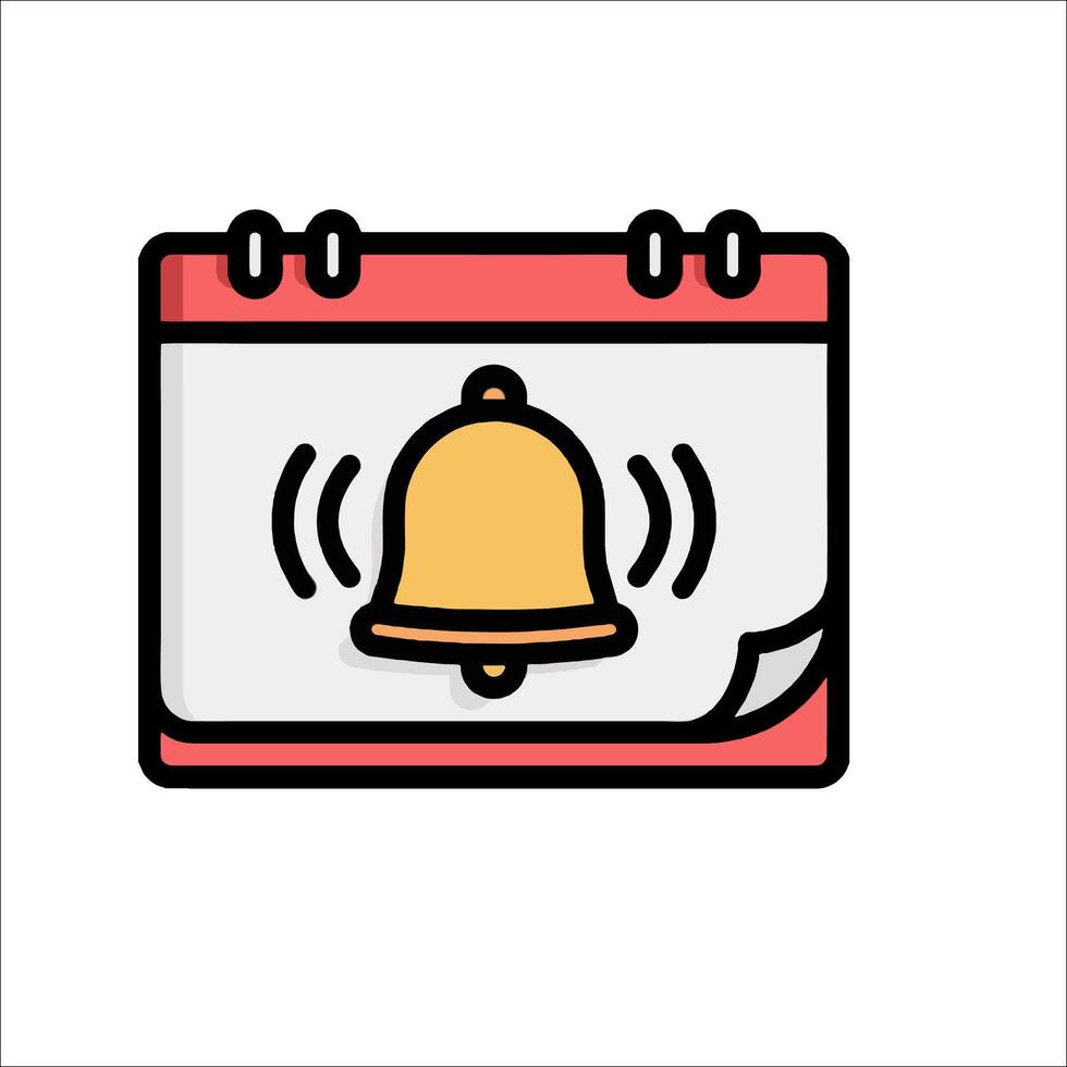 A calendar with a bell icon on it vector