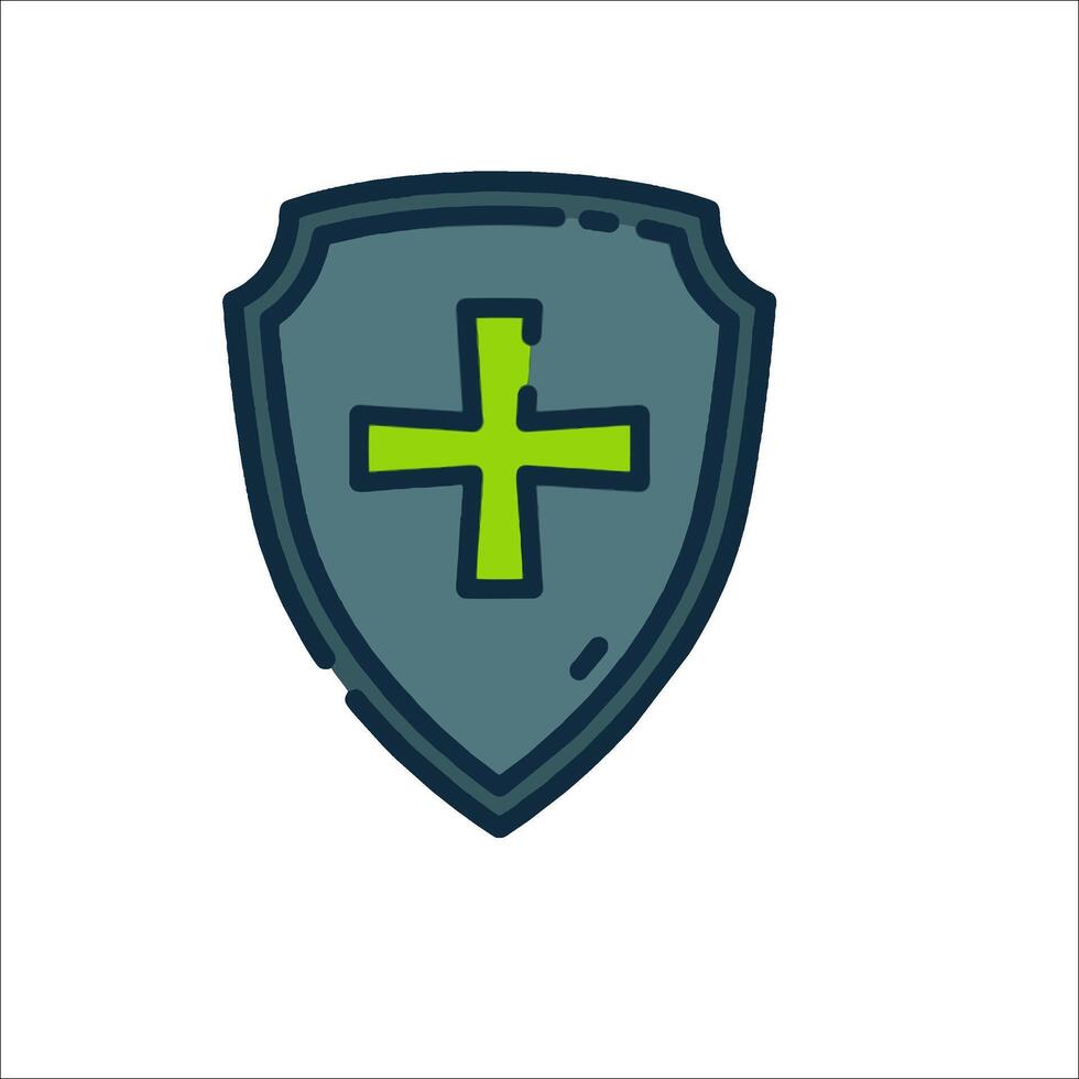 A shield with a cross on it vector