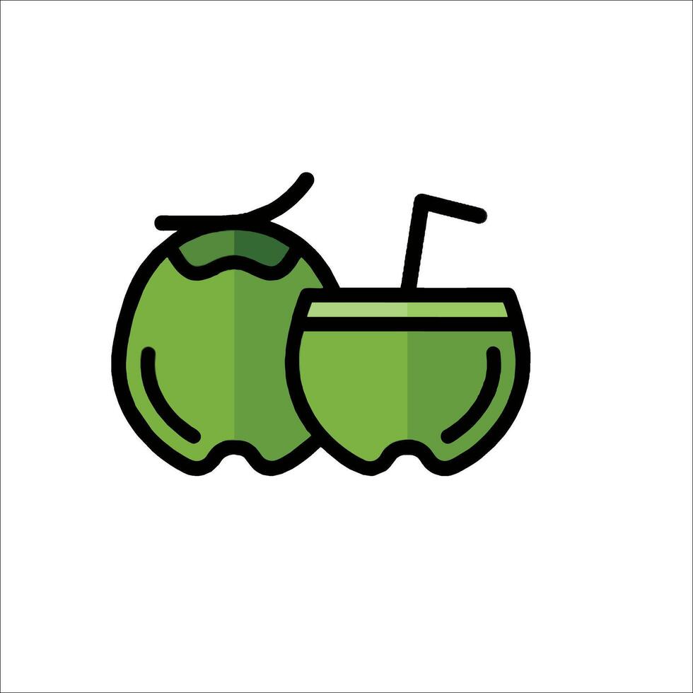 Coconut juice icon illustration vector