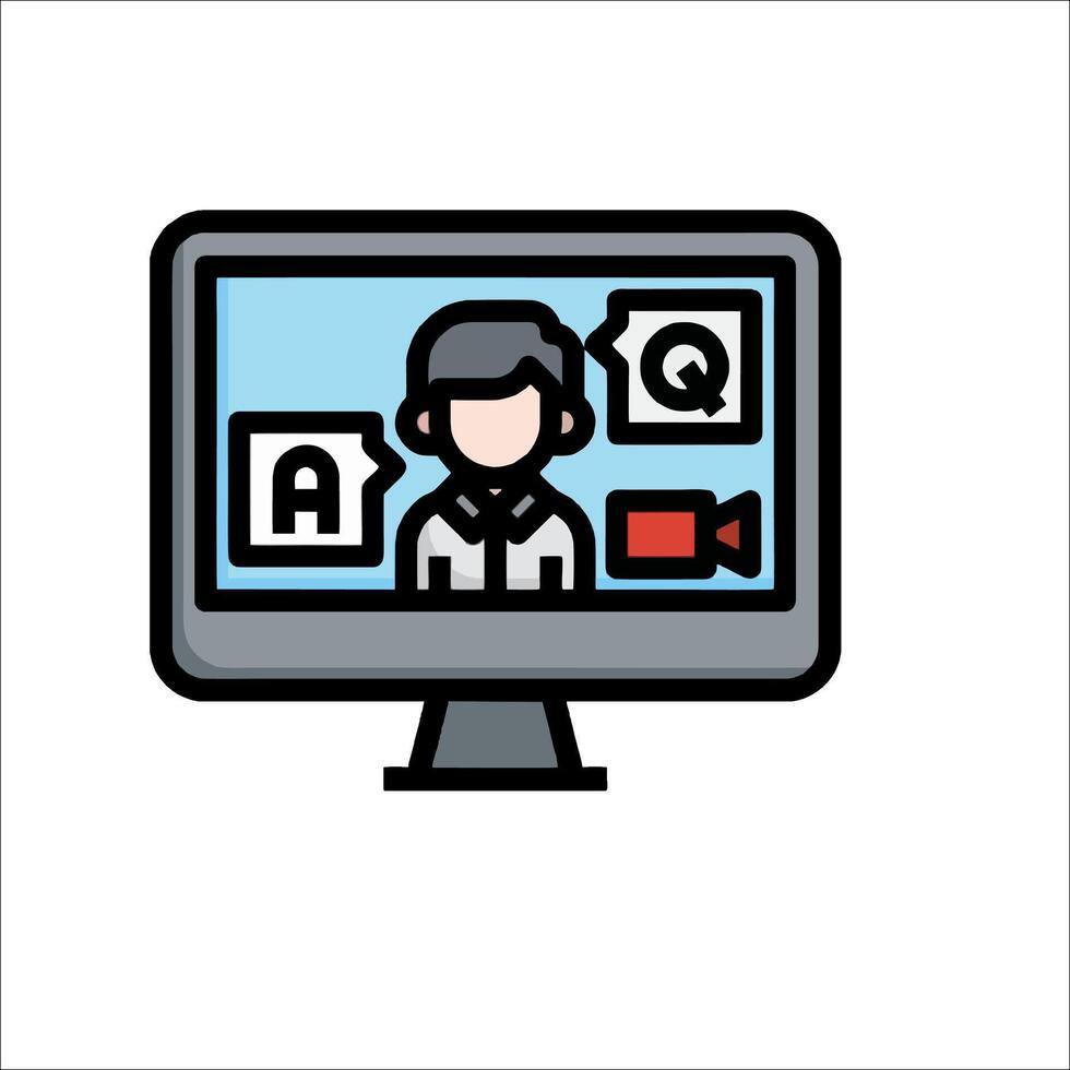 A computer screen with a person on it vector