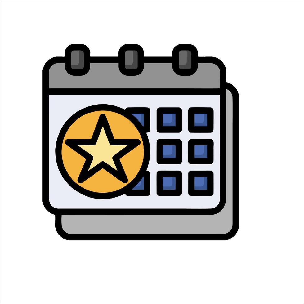A calendar with a star on it vector