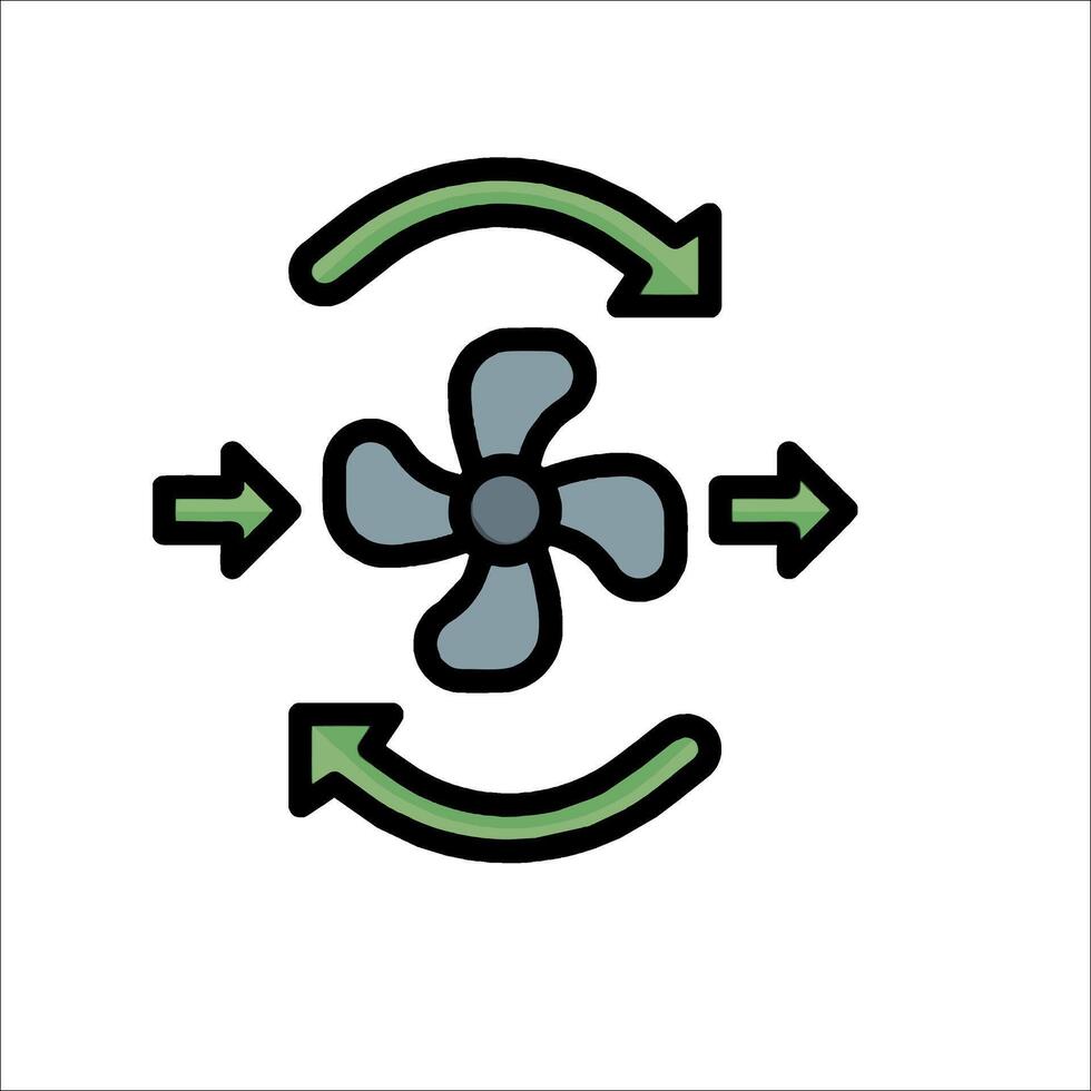 A fan with arrows pointing to it vector