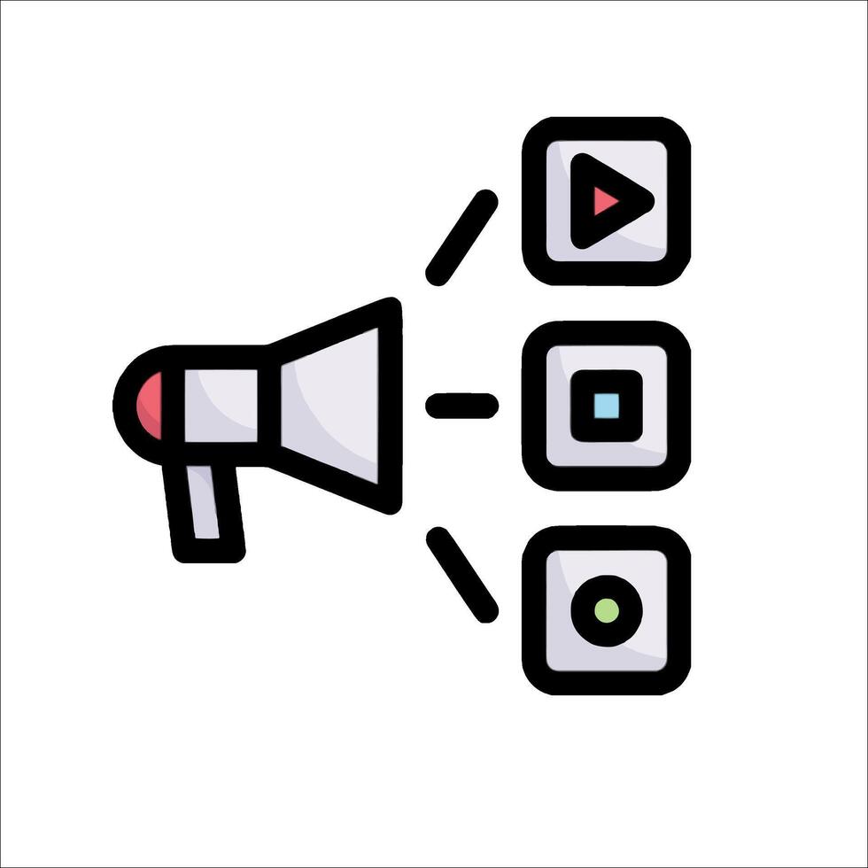 A megaphone and a game icon vector