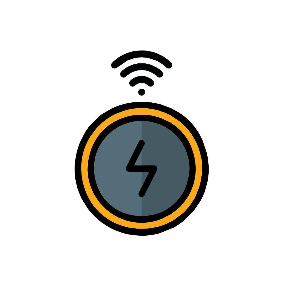 A clock with a lightning bolt on it vector