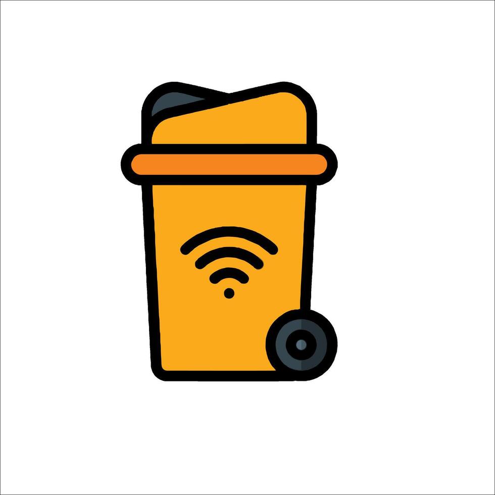 A trash can with wifi icon on it vector