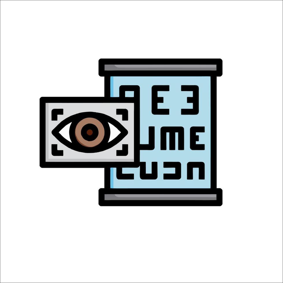 An eye is looking at a computer screen vector