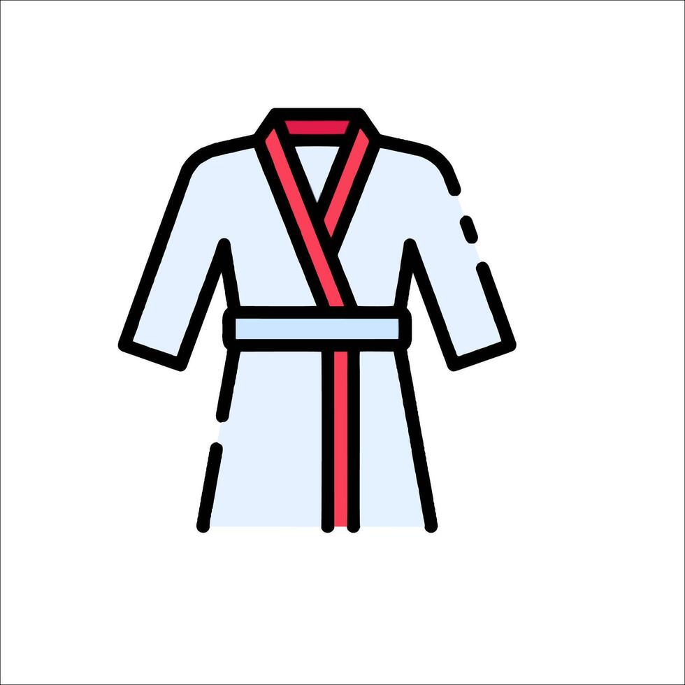 A robe with red trim and a red stripe vector