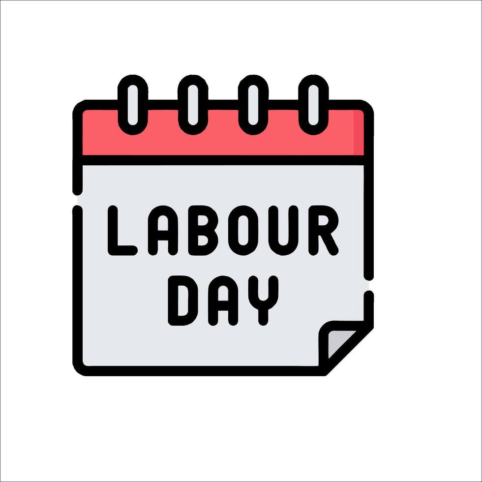Labour day calendar icon vector