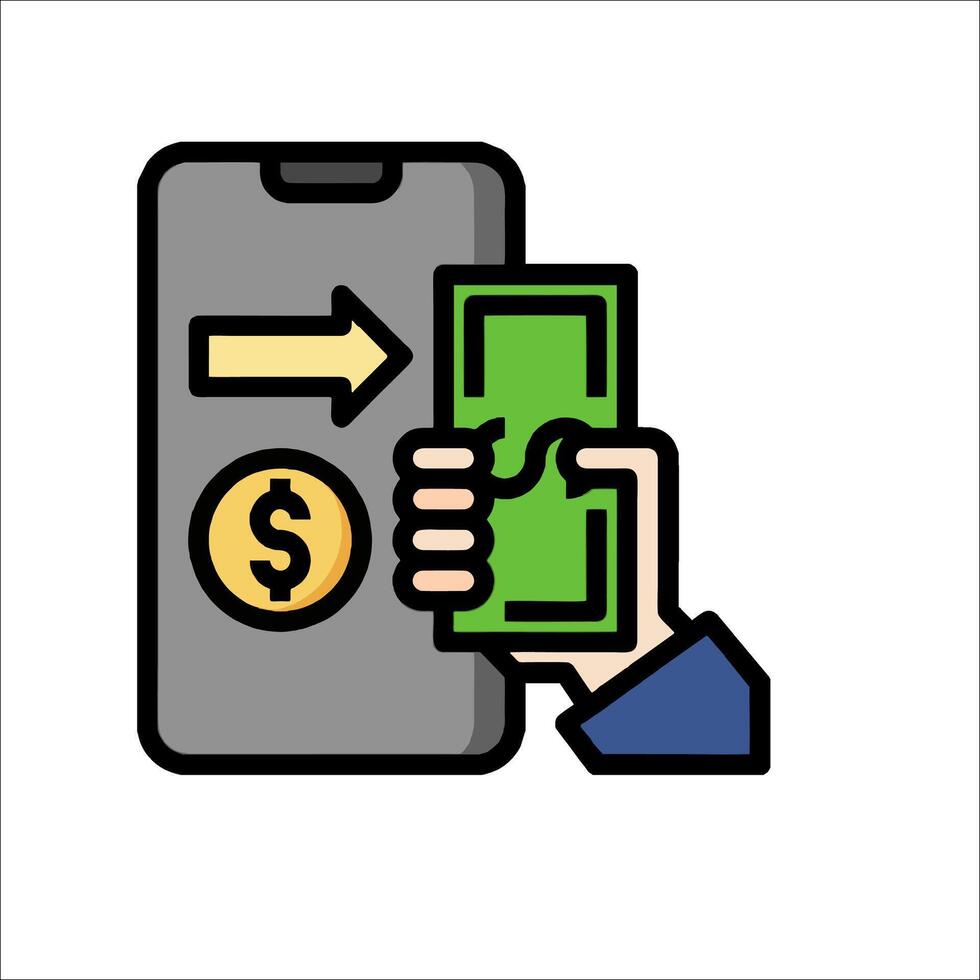 Money transfer illustration vector