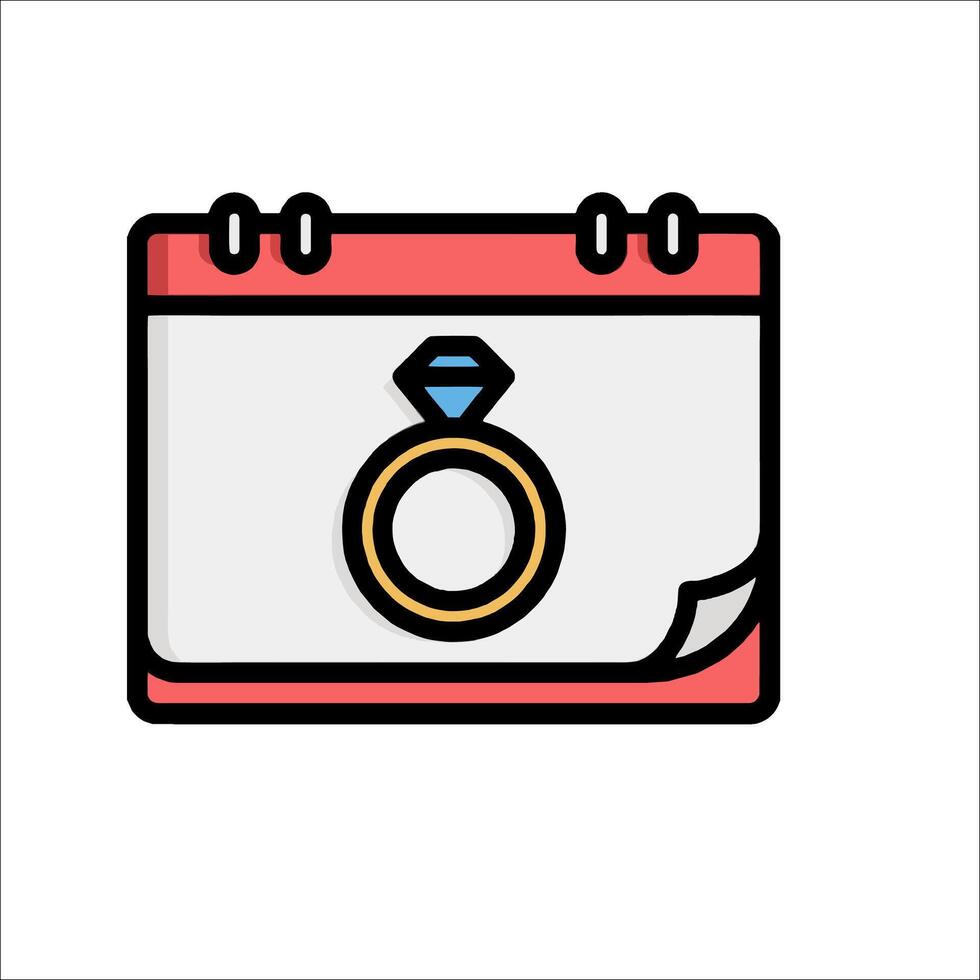 A calendar with a ring on it vector