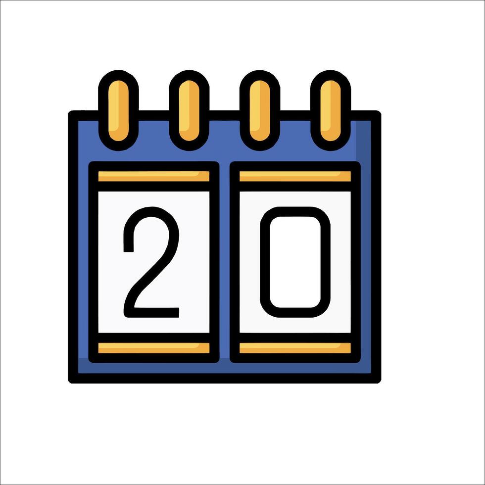 A calendar with the date 2020 written on it vector