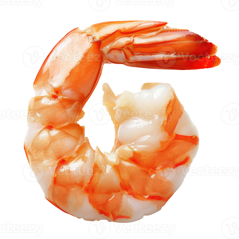 Cooked shrimp isolated on transparent background png