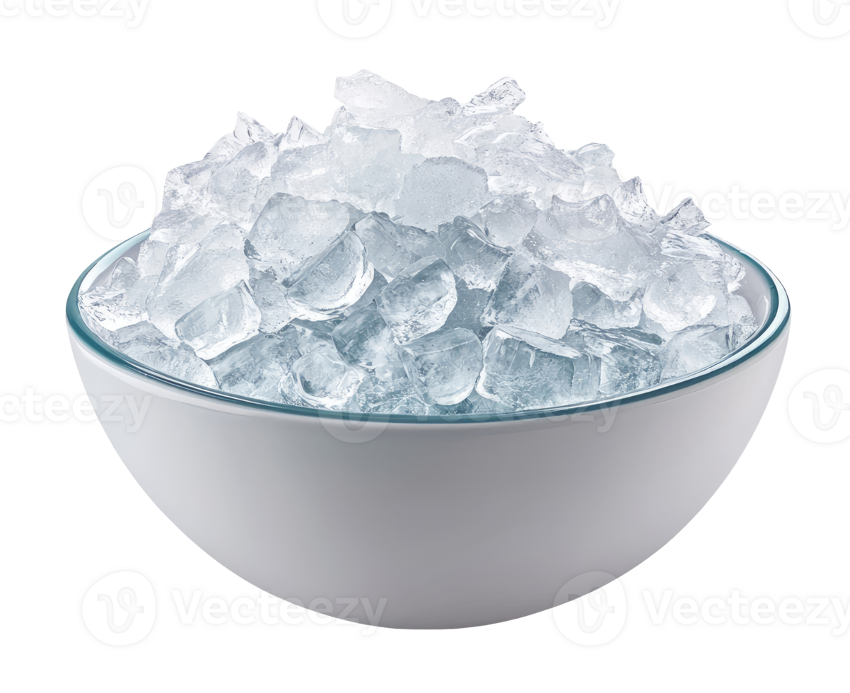Bowl with ice isolated on transparent background png