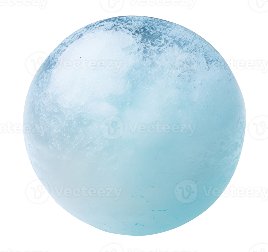 Ice sphere isolated on transparent background png