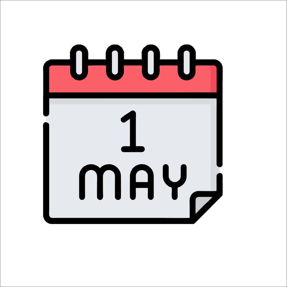 Calendar icon with the word 1 may vector