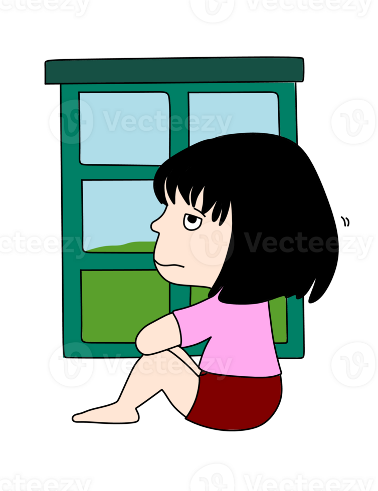 Child looking out a window png