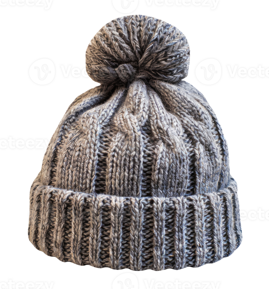 Grey winter hat isolated on transparent background png