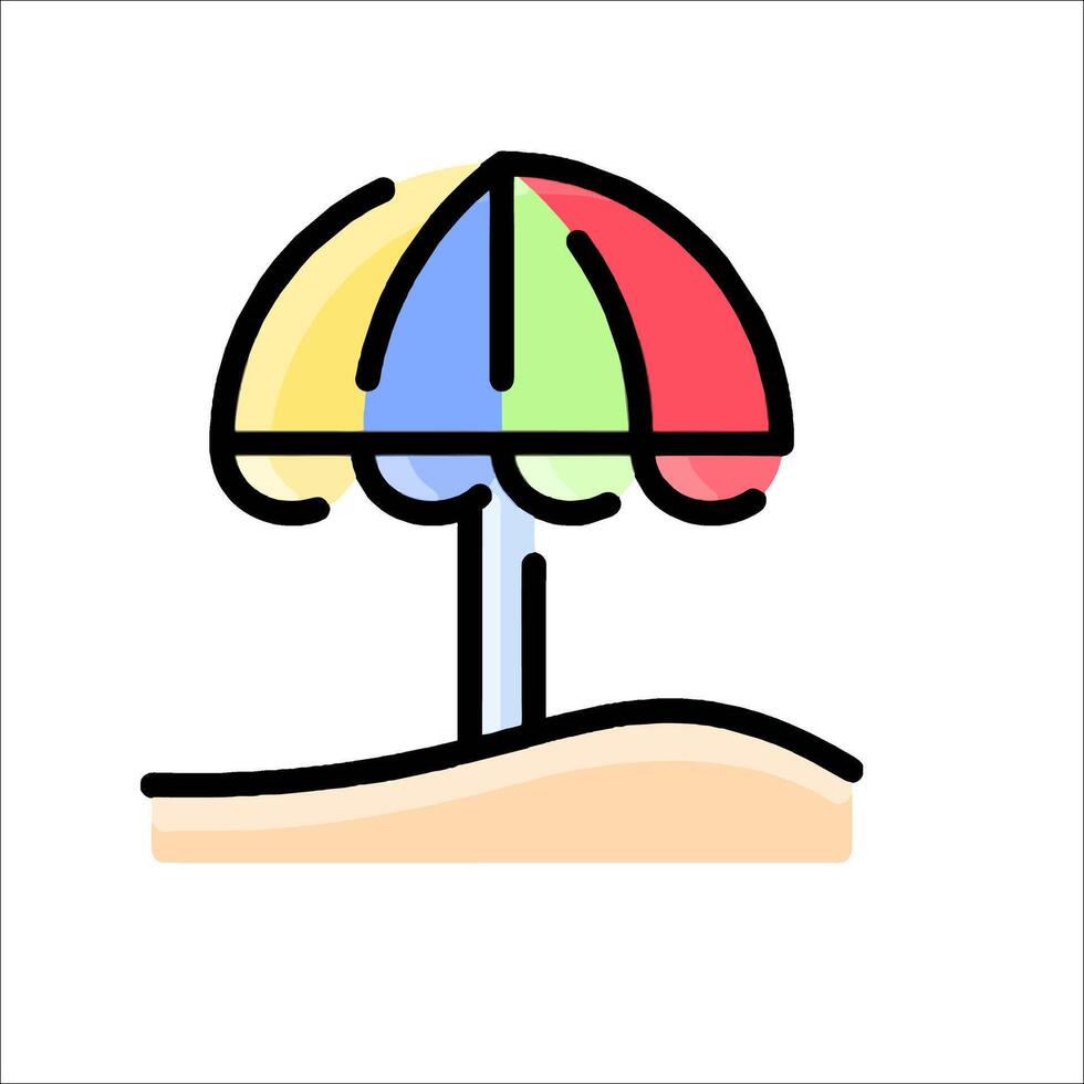 Beach umbrella icon illustration vector